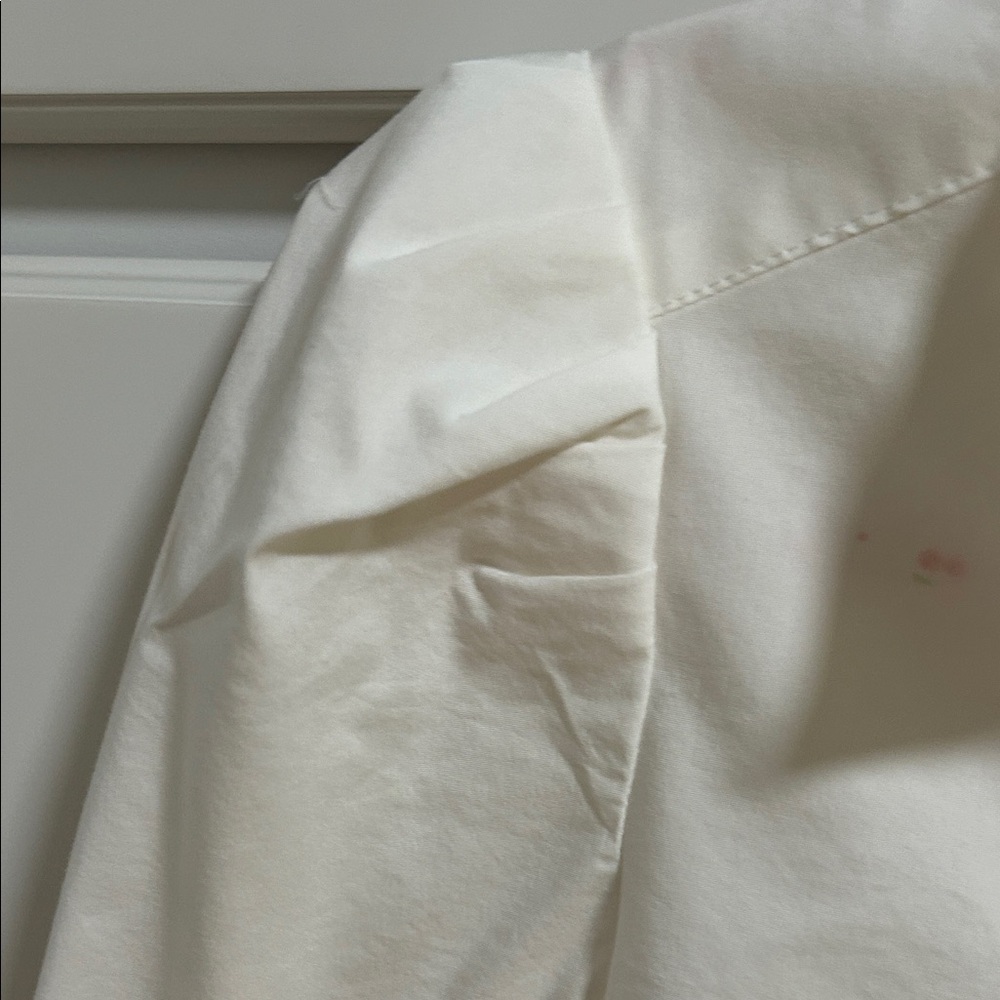 T Tahari Cream Blouse with Puff Sleeves - Picture 3 of 7